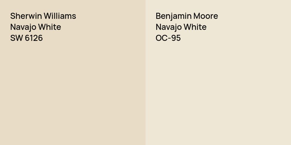 Sherwin Williams Navajo White vs. Benjamin Moore Navajo White