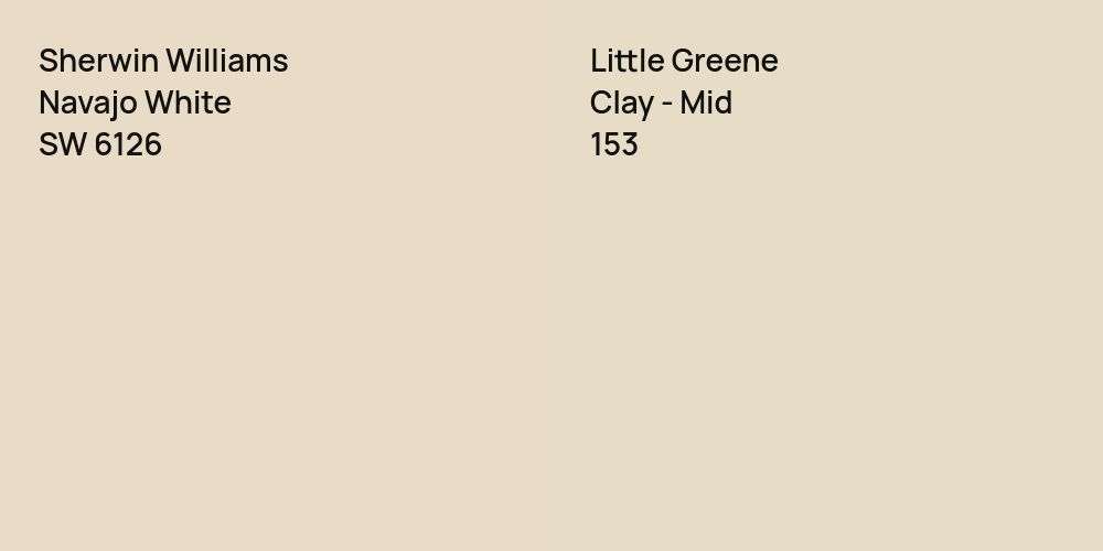 Sherwin Williams Navajo White vs. Little Greene Clay - Mid