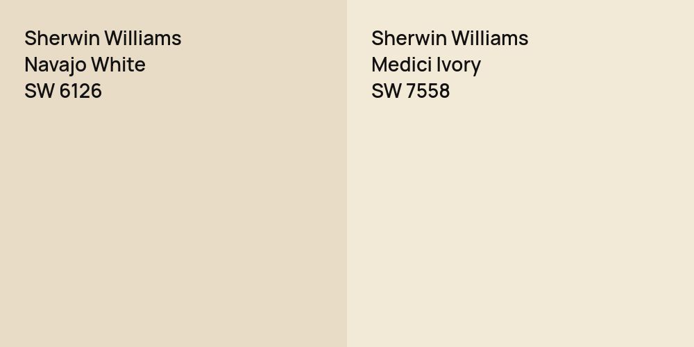 Sherwin Williams Navajo White vs. Sherwin Williams Medici Ivory