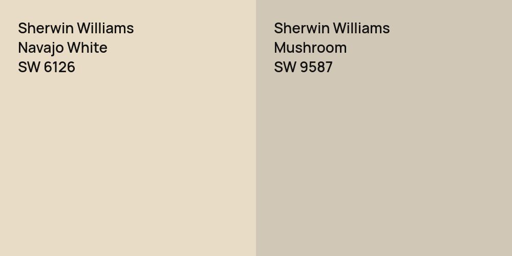 Sherwin Williams Navajo White vs. Sherwin Williams Mushroom