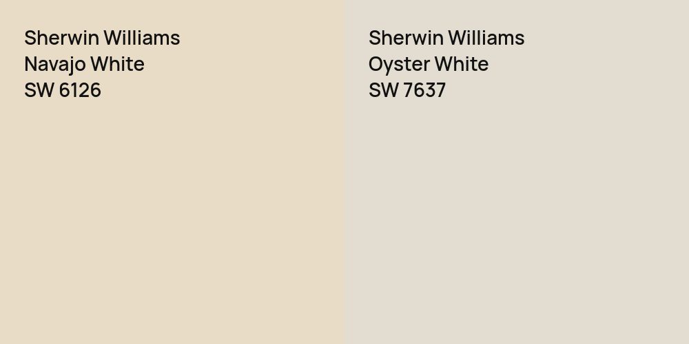 Sherwin Williams Navajo White vs. Sherwin Williams Oyster White