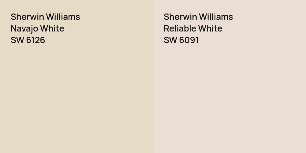 Sherwin Williams Navajo White vs. Sherwin Williams Reliable White