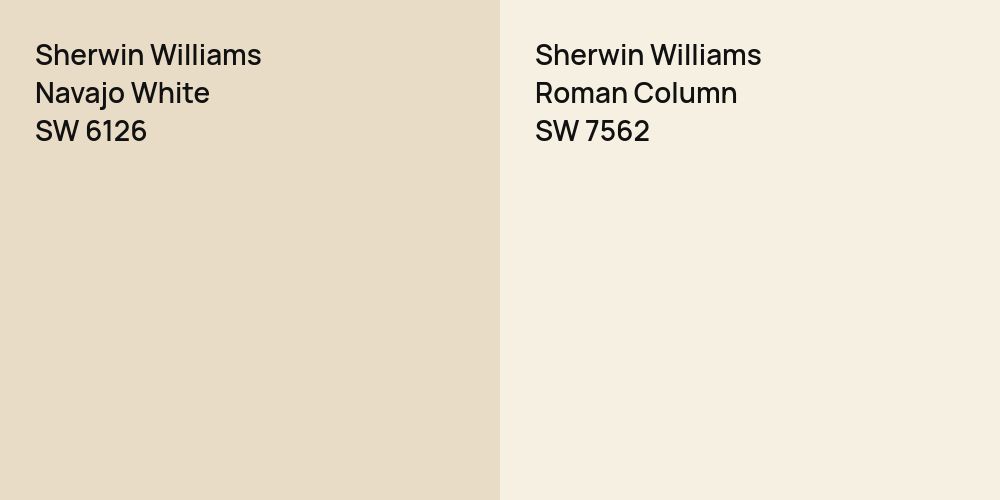 Sherwin Williams Navajo White vs. Sherwin Williams Roman Column