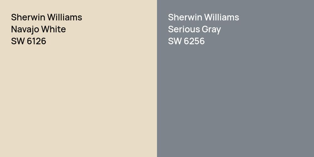 Sherwin Williams Navajo White vs. Sherwin Williams Serious Gray