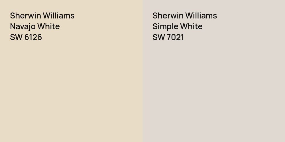 Sherwin Williams Navajo White vs. Sherwin Williams Simple White