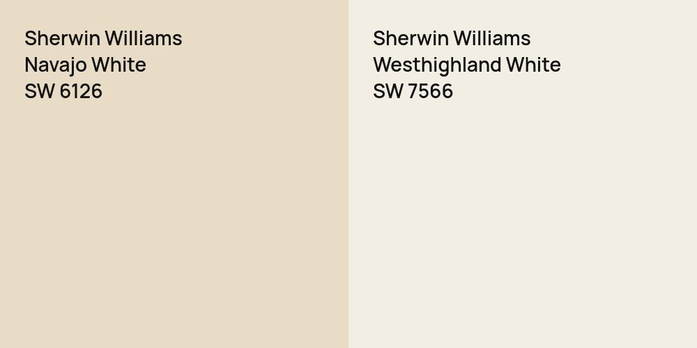 Sherwin Williams Navajo White vs. Sherwin Williams Westhighland White