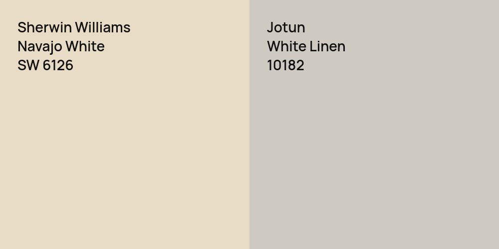 Sherwin Williams Navajo White vs. Jotun White Linen