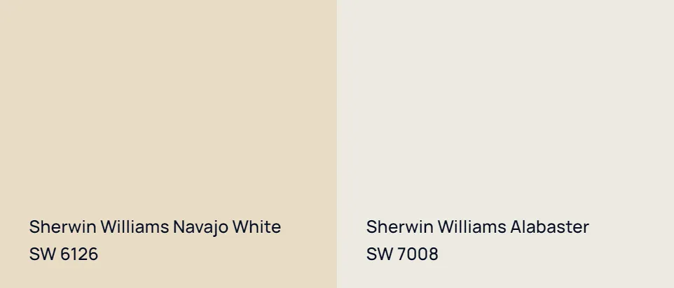 Sherwin Williams Navajo White SW 6126 vs Sherwin Williams Alabaster SW 7008