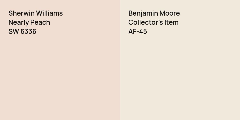 Sherwin Williams Nearly Peach vs. Benjamin Moore Collector's Item