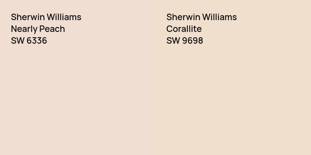 Sherwin Williams Nearly Peach vs. Sherwin Williams Corallite