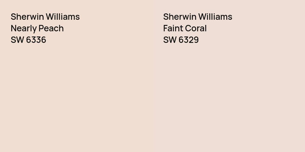 Sherwin Williams Nearly Peach vs. Sherwin Williams Faint Coral