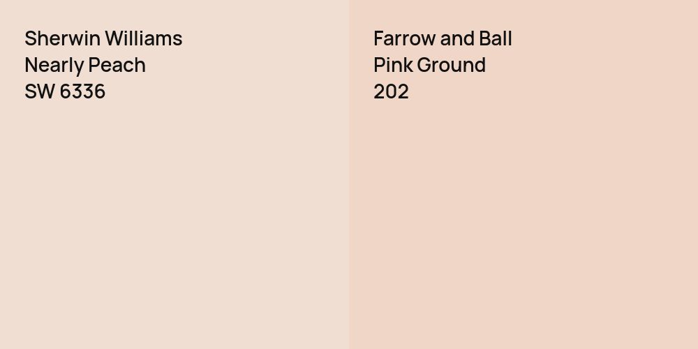 Sherwin Williams Nearly Peach vs. Farrow and Ball Pink Ground