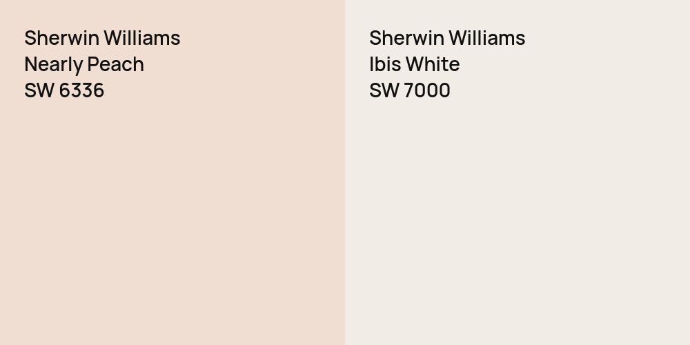 Sherwin Williams Nearly Peach vs. Sherwin Williams Ibis White