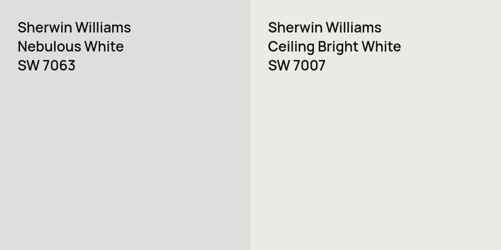 Sherwin Williams Nebulous White vs. Sherwin Williams Ceiling Bright White