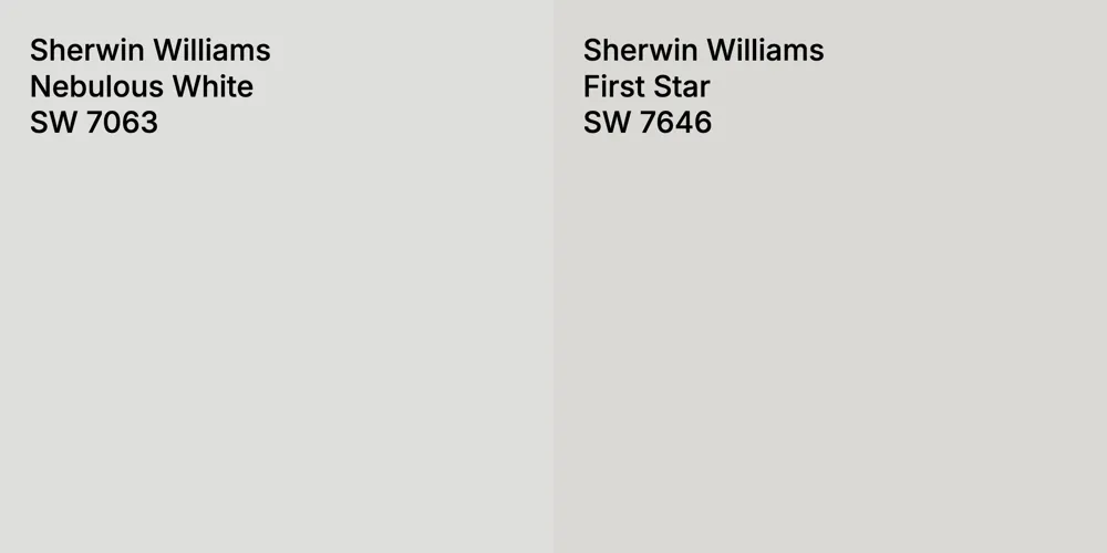 Sherwin Williams Nebulous White vs. Sherwin Williams First Star