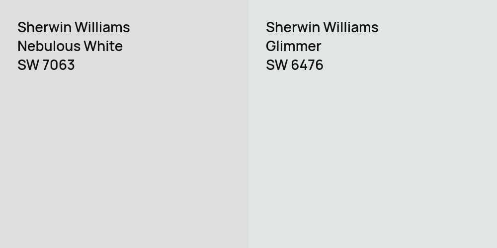 Sherwin Williams Nebulous White vs. Sherwin Williams Glimmer