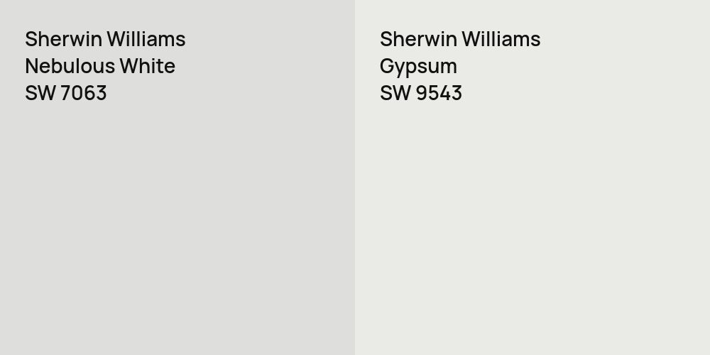 Sherwin Williams Nebulous White vs. Sherwin Williams Gypsum