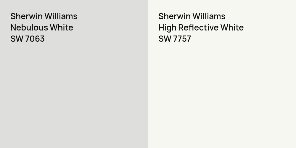 Sherwin Williams Nebulous White vs. Sherwin Williams High Reflective White