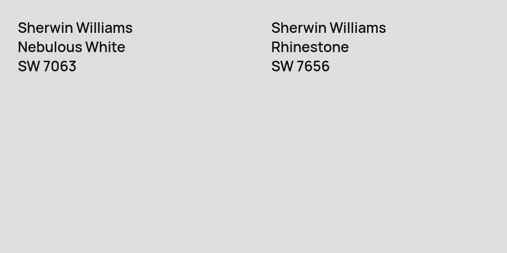 Sherwin Williams Nebulous White vs. Sherwin Williams Rhinestone