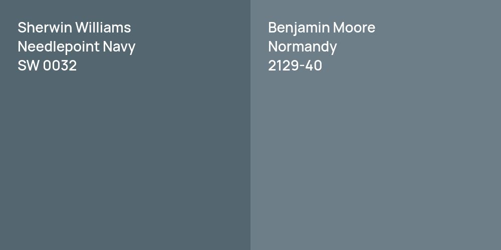 Sherwin Williams Needlepoint Navy vs. Benjamin Moore Normandy