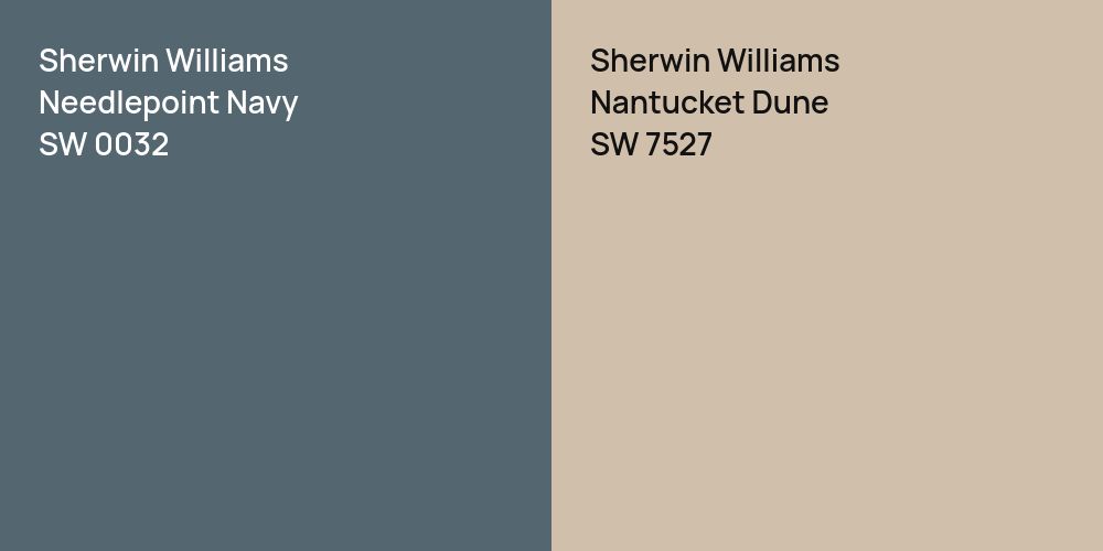 Sherwin Williams Needlepoint Navy vs. Sherwin Williams Nantucket Dune