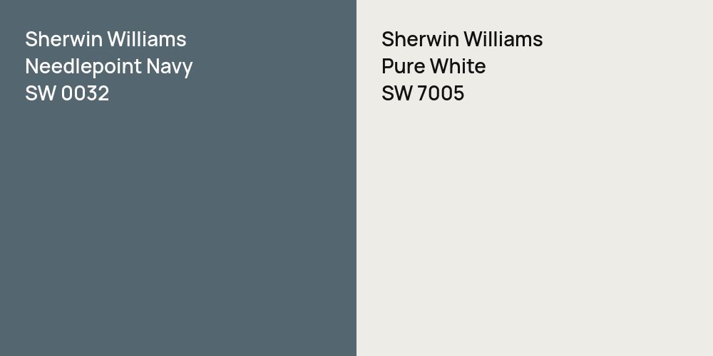 Sherwin Williams Needlepoint Navy vs. Sherwin Williams Pure White