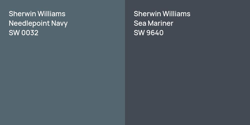 Sherwin Williams Needlepoint Navy vs. Sherwin Williams Sea Mariner