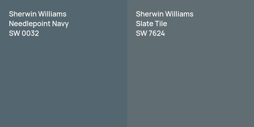 Sherwin Williams Needlepoint Navy vs. Sherwin Williams Slate Tile