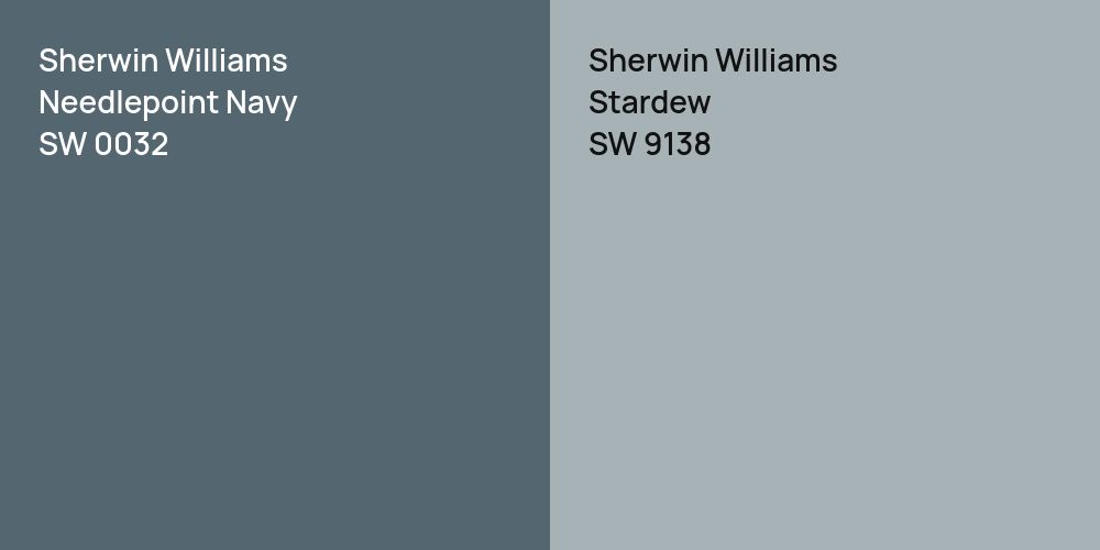 Sherwin Williams Needlepoint Navy vs. Sherwin Williams Stardew