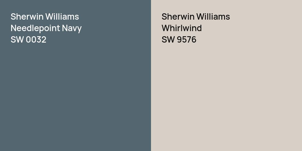 Sherwin Williams Needlepoint Navy vs. Sherwin Williams Whirlwind