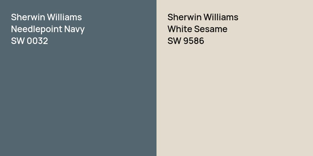 Sherwin Williams Needlepoint Navy vs. Sherwin Williams White Sesame