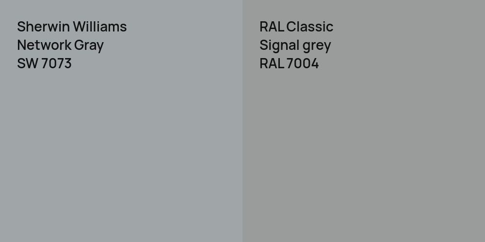 Sherwin Williams Network Gray vs. RAL Classic  Signal grey