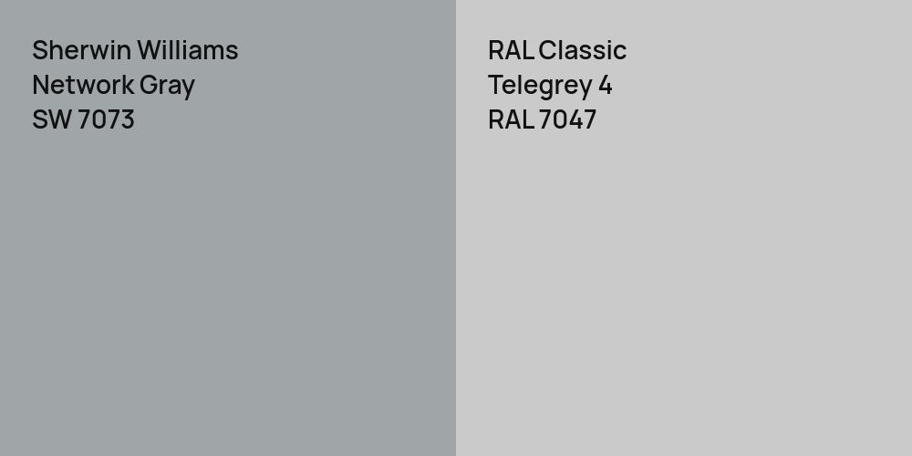 Sherwin Williams Network Gray vs. RAL Classic Telegrey 4