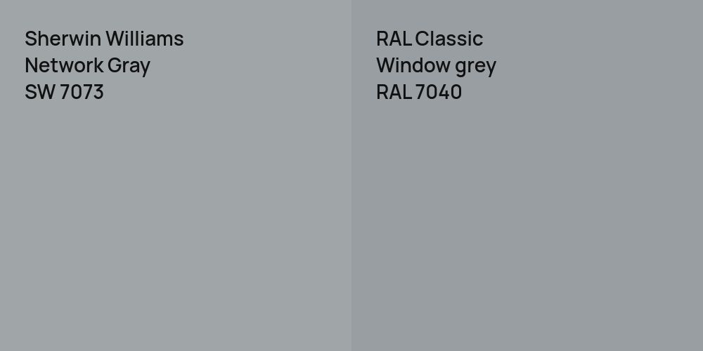 Sherwin Williams Network Gray vs. RAL Classic  Window grey