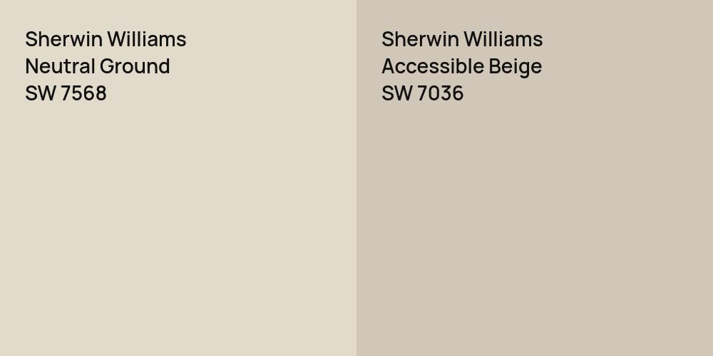 Sherwin Williams Neutral Ground vs. Sherwin Williams Accessible Beige