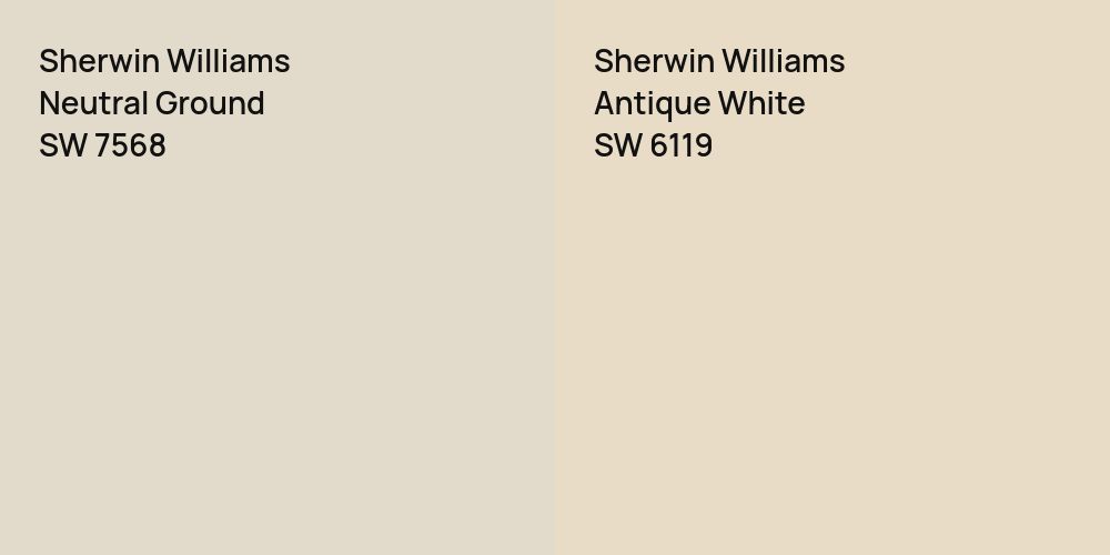 Sherwin Williams Neutral Ground vs. Sherwin Williams Antique White