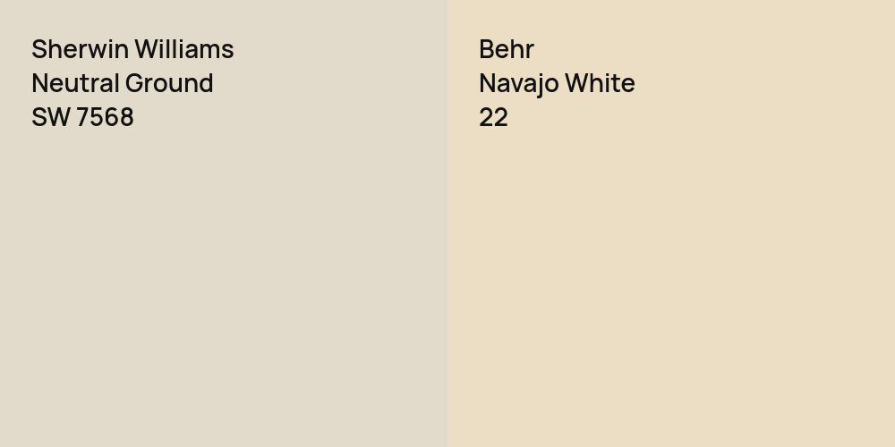 Sherwin Williams Neutral Ground vs. Behr Navajo White