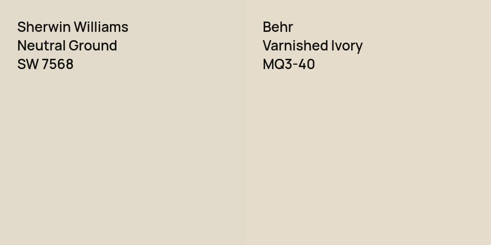 Sherwin Williams Neutral Ground vs. Behr Varnished Ivory