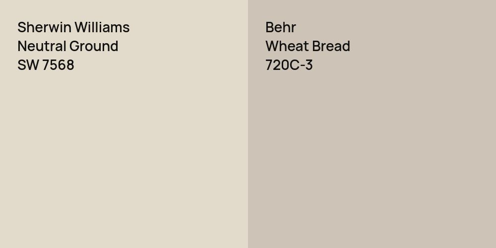 Sherwin Williams Neutral Ground vs. Behr Wheat Bread