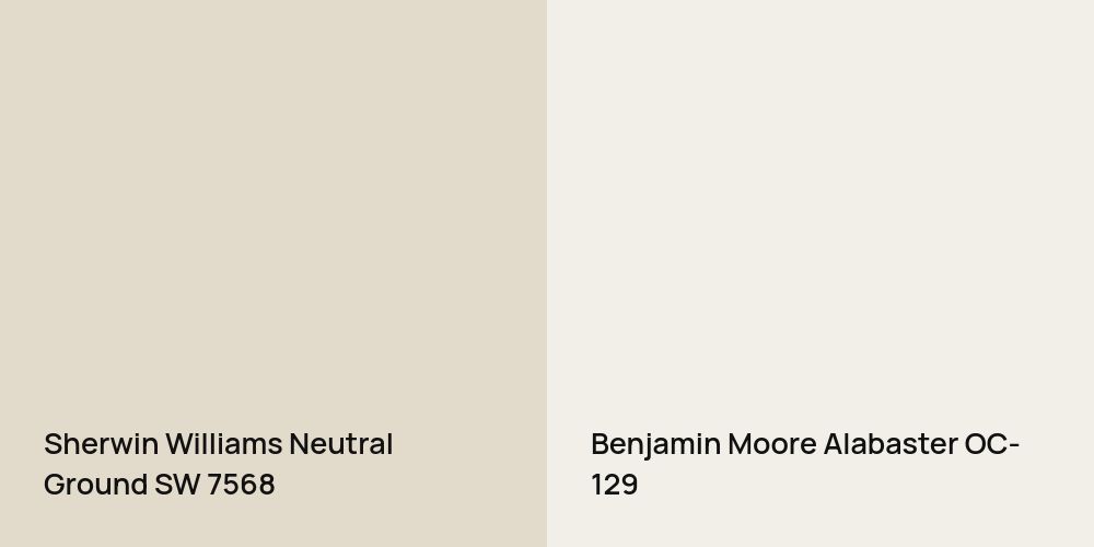 Sherwin Williams Neutral Ground vs. Benjamin Moore Alabaster