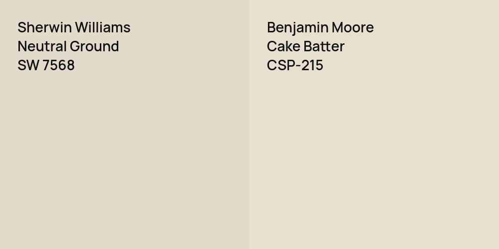 Sherwin Williams Neutral Ground vs. Benjamin Moore Cake Batter