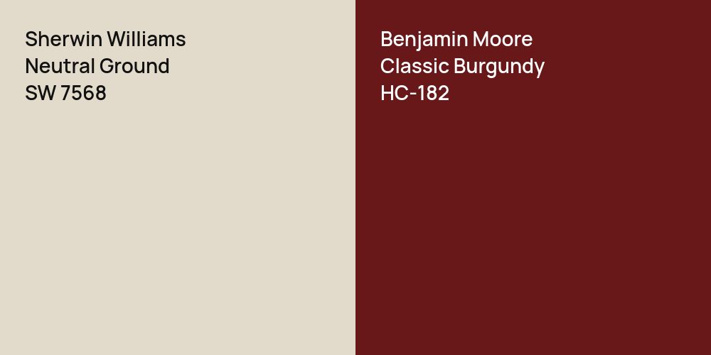 Sherwin Williams Neutral Ground vs. Benjamin Moore Classic Burgundy