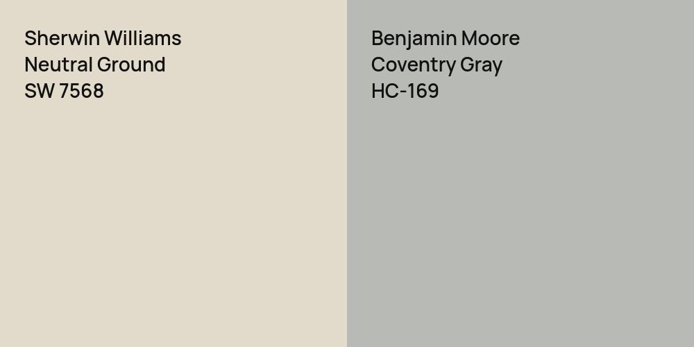 Sherwin Williams Neutral Ground vs. Benjamin Moore Coventry Gray