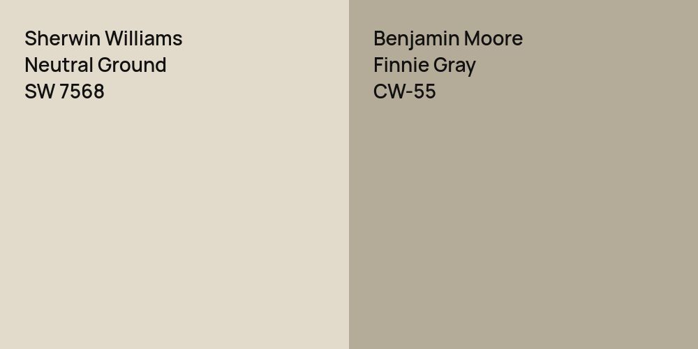 Sherwin Williams Neutral Ground vs. Benjamin Moore Finnie Gray