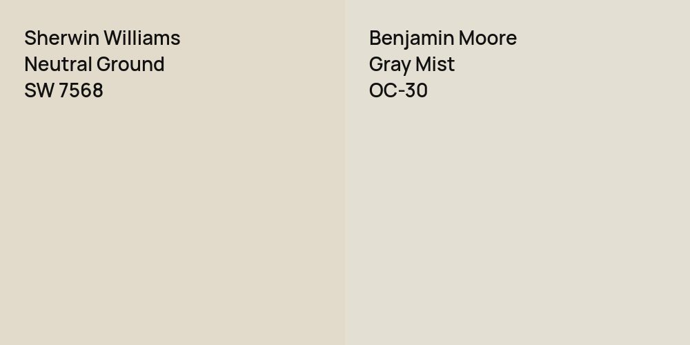 Sherwin Williams Neutral Ground vs. Benjamin Moore Gray Mist