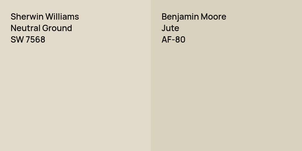 Sherwin Williams Neutral Ground vs. Benjamin Moore Jute