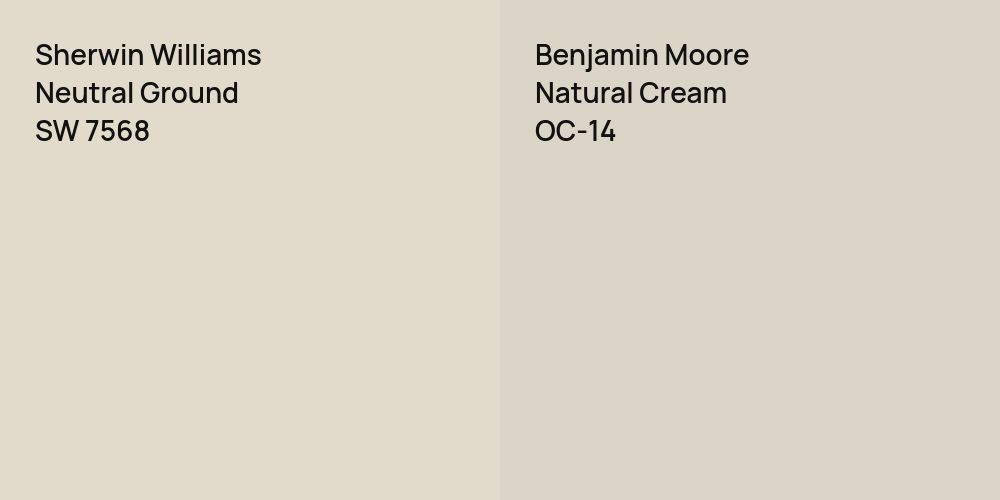 Sherwin Williams Neutral Ground vs. Benjamin Moore Natural Cream