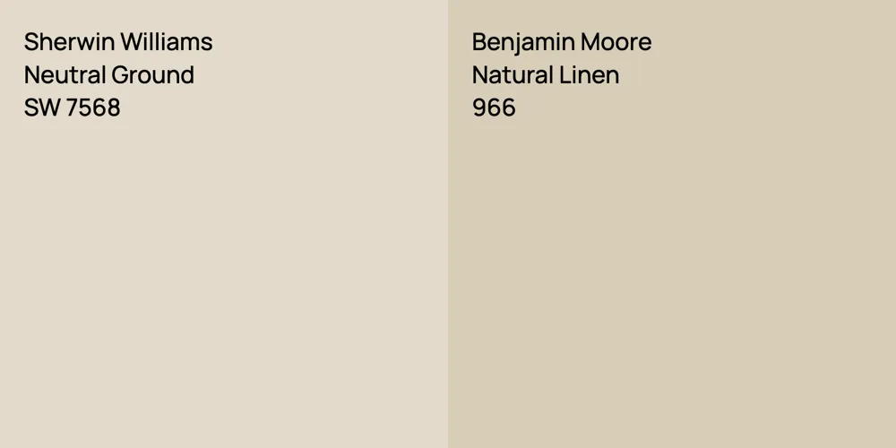 Sherwin Williams Neutral Ground vs. Benjamin Moore Natural Linen