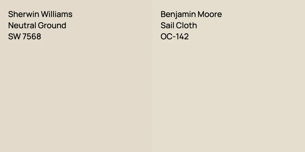 Sherwin Williams Neutral Ground vs. Benjamin Moore Sail Cloth