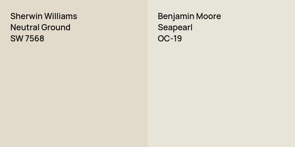 Sherwin Williams Neutral Ground vs. Benjamin Moore Seapearl